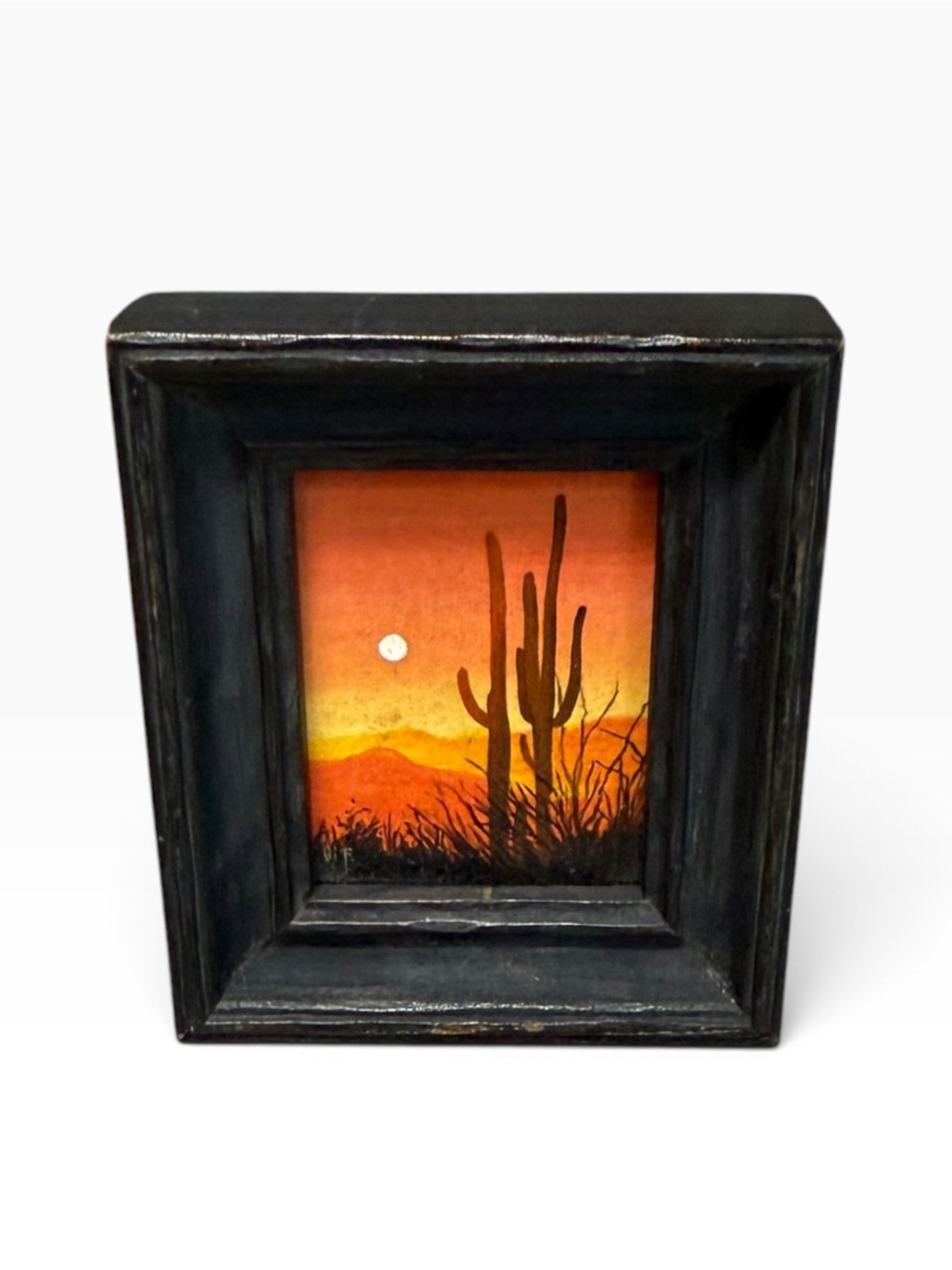 Miniature desert sunset painting